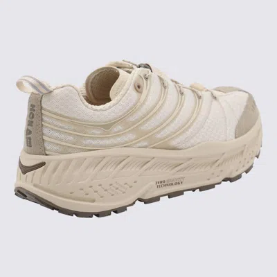Hoka White And Beige Stinson Sneakers
