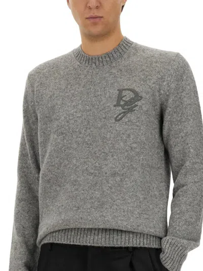 Dolce & Gabbana Melange Grey Nylon Blend Sweater