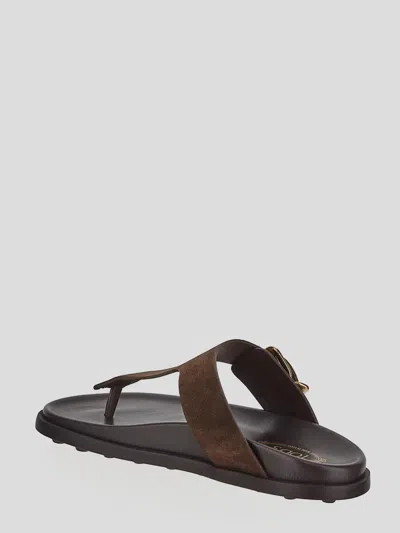 Tod's Buckle Detail Flat Sole Open Toe Slide