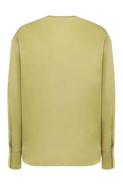 Pinko Viscose Blouse With Button And Tie Accents