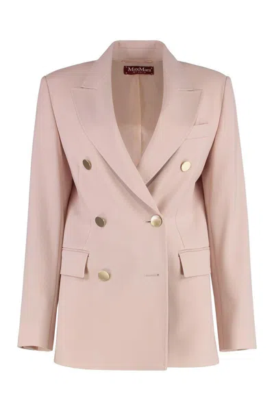 Shop Max Mara Studio Edicola Double-breasted Wool Blazer