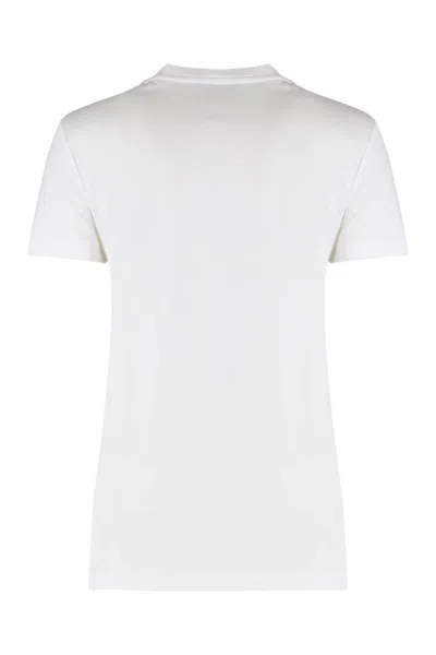 Max Mara Crew Neck Cotton T-shirt By Mango In White