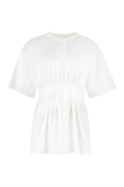 Mm6 Maison Margiela Crew-neck Cotton T-shirt Elastic Waistband