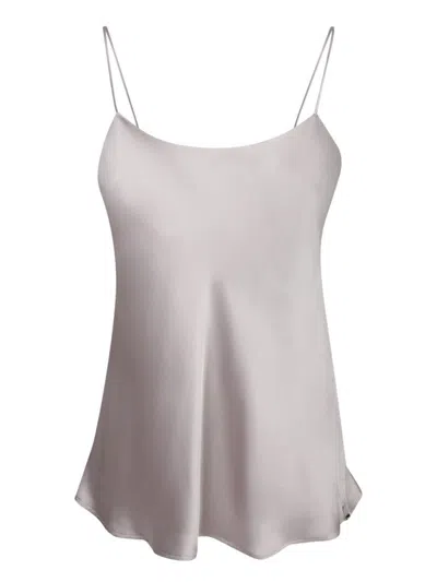 Herno Beige Top With Spaghetti Straps In Satin Woman