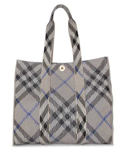 Burberry Check Media Canvas Tote Bag