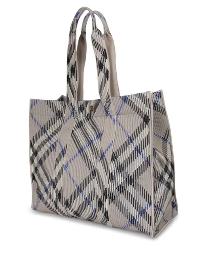 Burberry Check Media Canvas Tote Bag