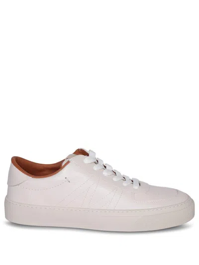 Moncler Monclub Classic Sneakers Crafted With White Smooth Leather