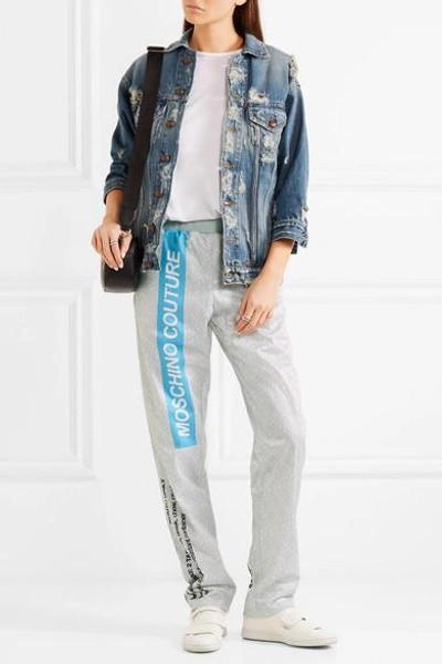 Shop Moschino Printed Jersey Track Pants