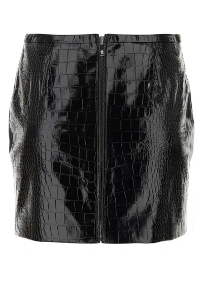 Versace Croc-embossed Patent Leather Mini Skirt