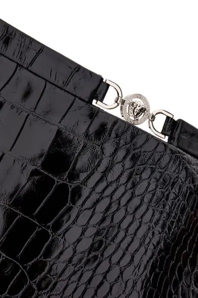 Versace Croc-embossed Patent Leather Mini Skirt