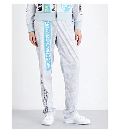 Shop Moschino Capsule-print Shell Track Pants In Grey