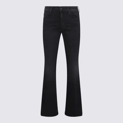 Mother The Hustler Straight Cotton Blend Jeans In Black