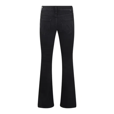 Mother The Hustler Straight Cotton Blend Jeans In Black