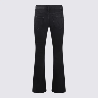 Mother The Hustler Straight Cotton Blend Jeans In Black