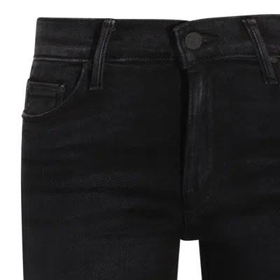 Mother The Hustler Straight Cotton Blend Jeans In Black