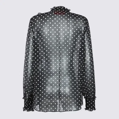 Valentino Garavani Polka Dot Tulle Bib Button-up Shirt