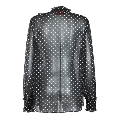 Valentino Garavani Polka Dot Tulle Bib Button-up Shirt