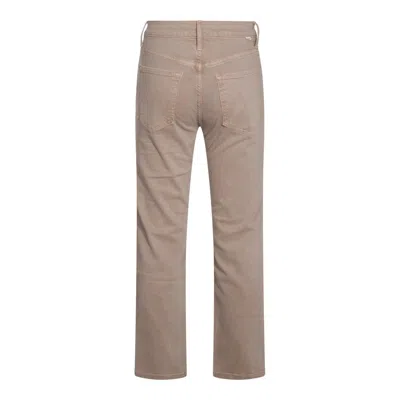 Mother Straight Trousers With Embroidered Detail And Pockets In Neutral
