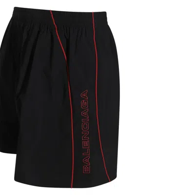Balenciaga Rainbow Logo Elastic Waist Mesh Swim Shorts