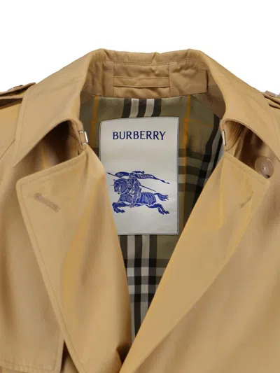 Burberry Mens Spelt Double-breasted Cotton Trench Coat