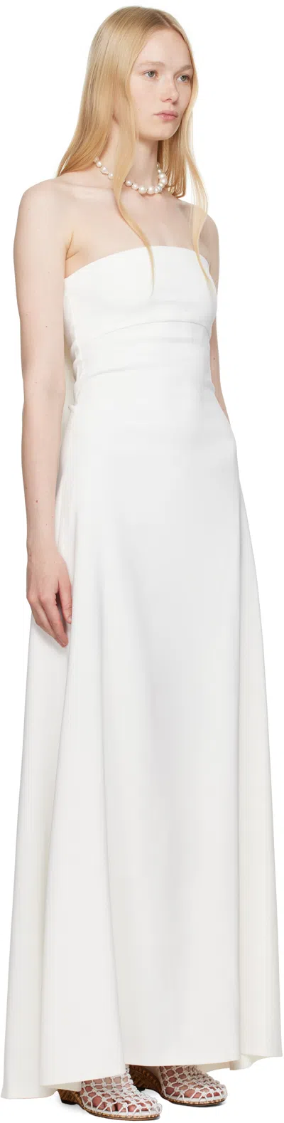 Jacquemus Womens The Bustier Strapless Stretch-woven Maxi Dress White