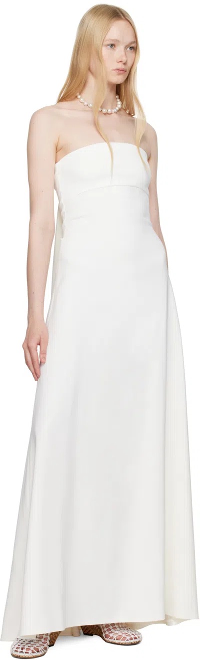 Jacquemus Womens The Bustier Strapless Stretch-woven Maxi Dress White