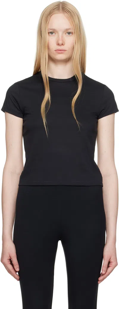 Skims Black Relaxed Tees Shrunken T-shirt In Black