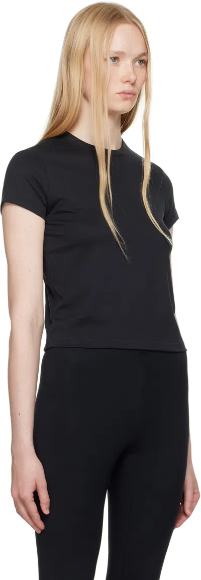 Skims Black Relaxed Tees Shrunken T-shirt In Black