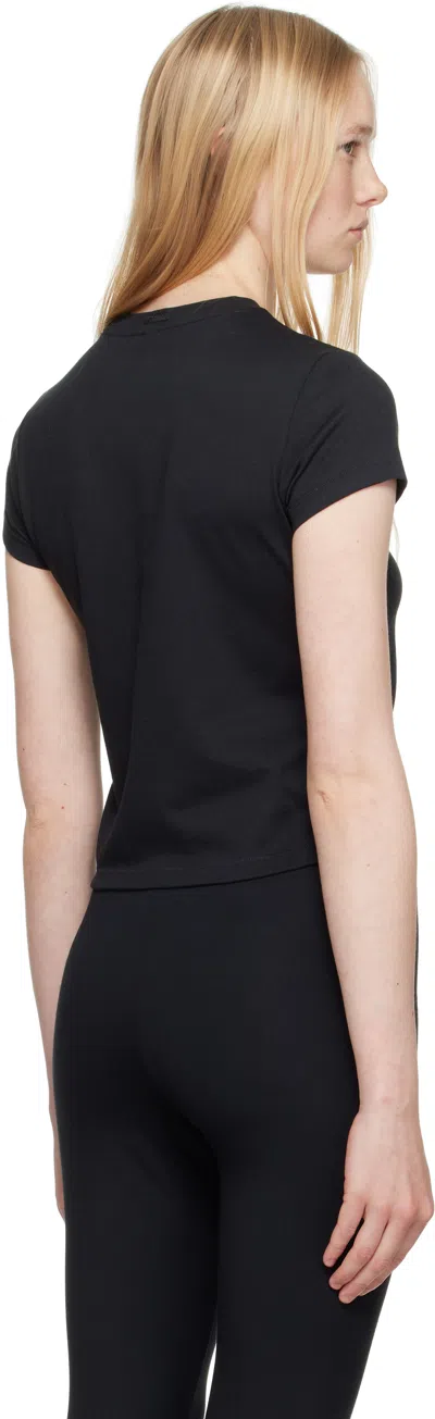 Skims Black Relaxed Tees Shrunken T-shirt In Black