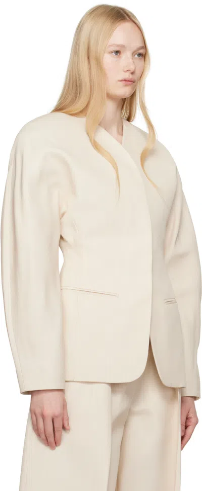 Jacquemus Beige La Croisière 'the Ovalo' Blazer In Sand