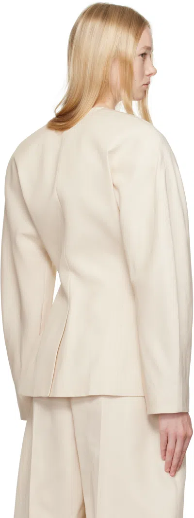 Jacquemus Beige La Croisière 'the Ovalo' Blazer In Sand