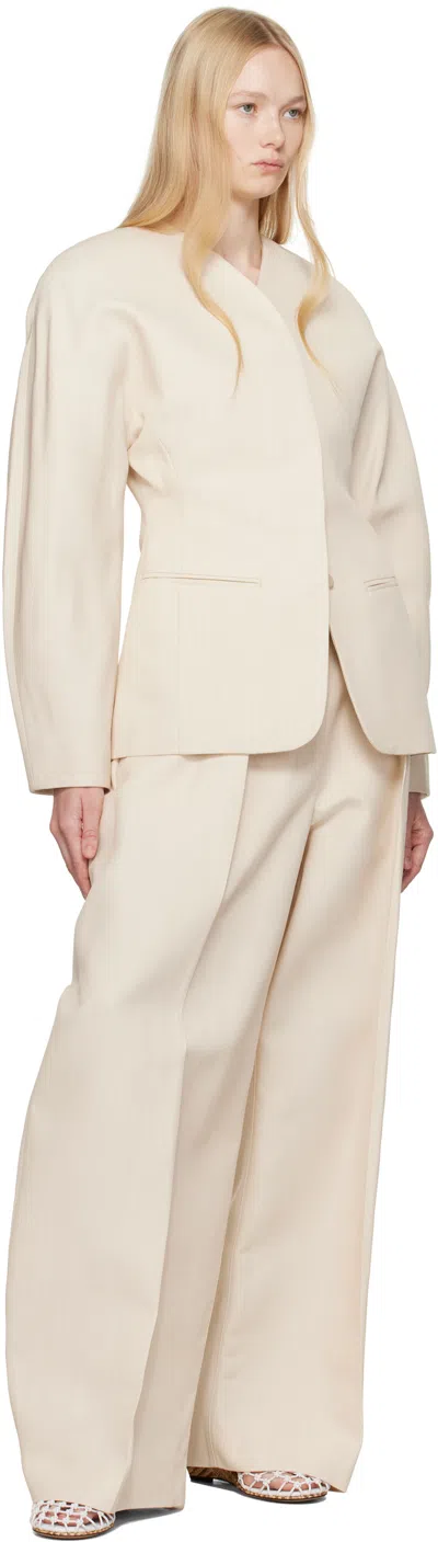Jacquemus Beige La Croisière 'the Ovalo' Blazer In Sand