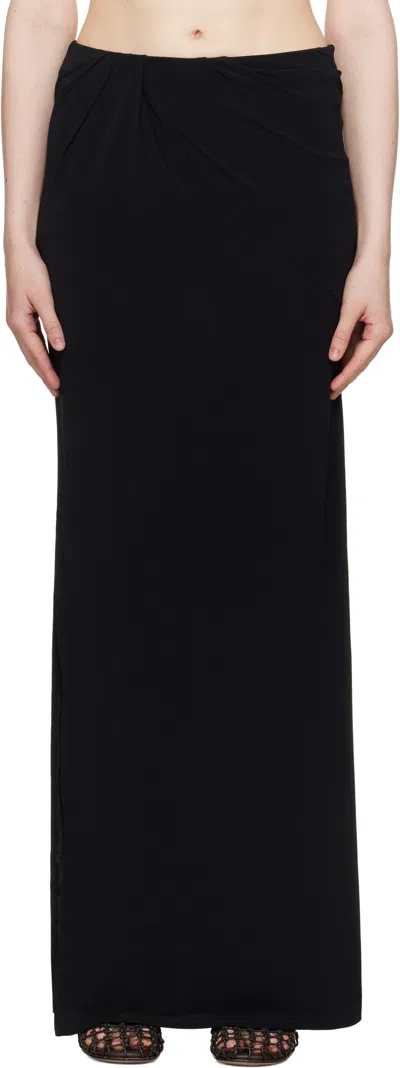 Jacquemus Women's Peplo Long Skirt In Black