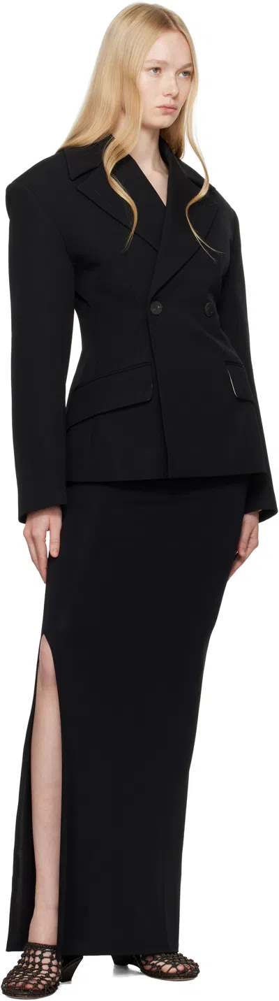 Jacquemus Women's Peplo Long Skirt In Black