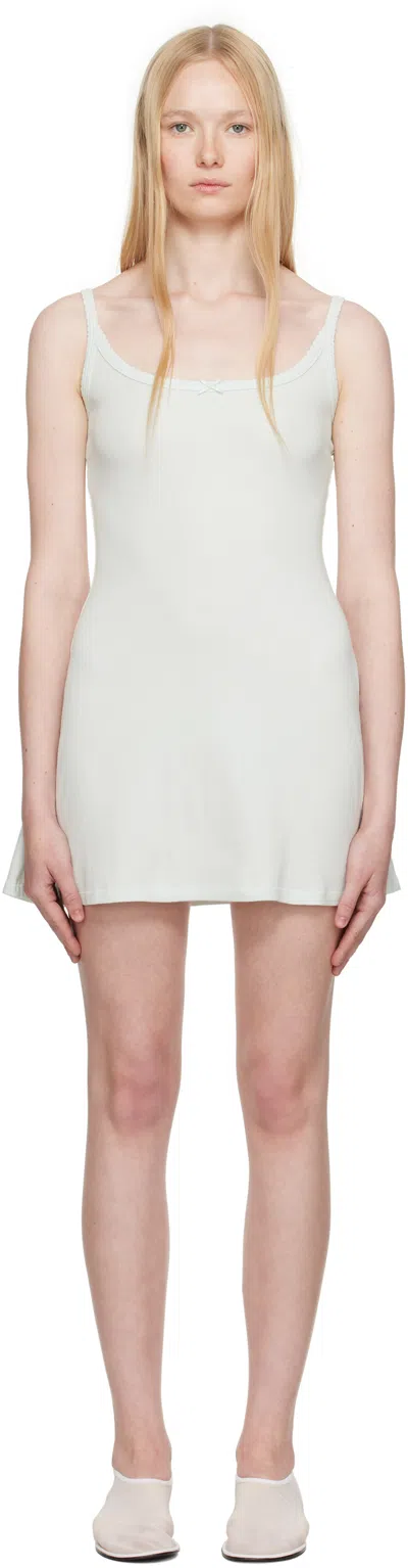 Skims Blue Drop Needle Pointelle Cami Minidress In White