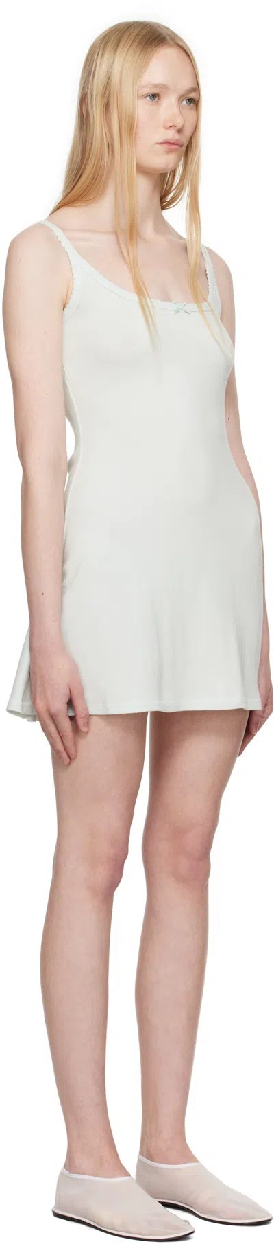 Skims Blue Drop Needle Pointelle Cami Minidress In White