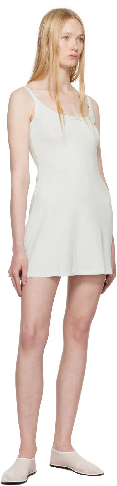 Skims Blue Drop Needle Pointelle Cami Minidress In White