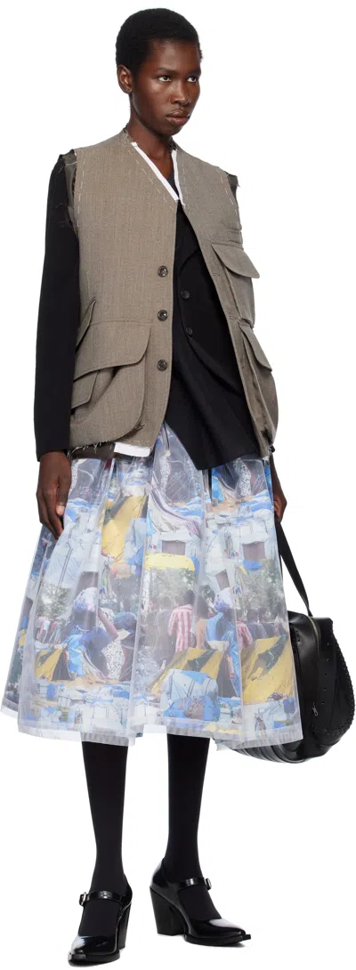 Comme Des Garçons Patterned Skirt In Multi