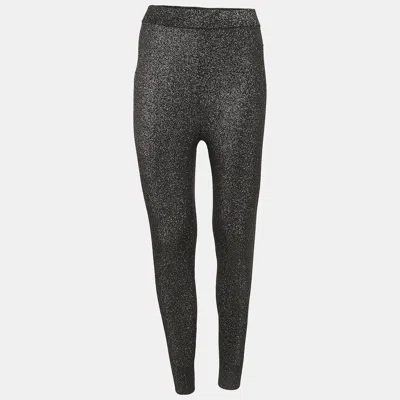 Pre-owned Alexander Wang T Black/metallic Lurex Knit Leggings M
