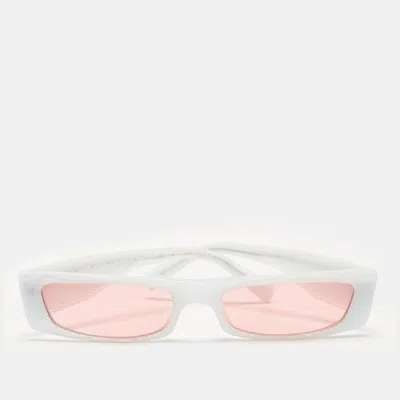 Pre-owned Alain Mikli X Alexandre Vauthier White/pink A05039 Edwidge Rectangle Sunglasses