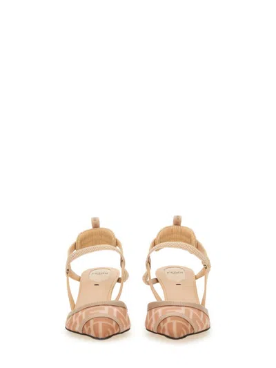 Fendi Colibri Lite Slingback In Pink Ff Mesh Women