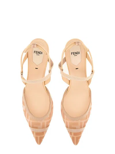 Fendi Colibri Lite Slingback In Pink Ff Mesh Women