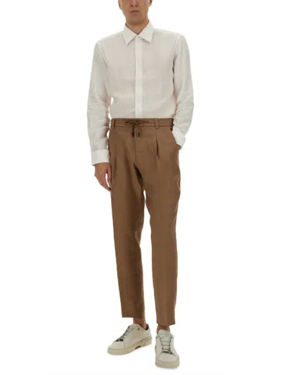 Hugo Boss Button-down Collar Shirt Semi-sheer Fabric In White