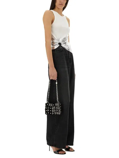 Rabanne Embellished Metallic Ribbed Stretch-cotton Jersey Tank