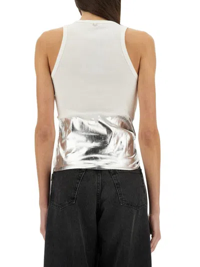 Rabanne Embellished Metallic Ribbed Stretch-cotton Jersey Tank