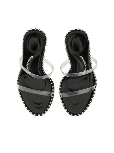 Alexander Wang Black Nova 85 Strappy Pvc Heeled Sandals