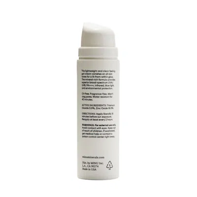 Minu Brightening Sunscreen Minerals Broad Spectrum Spf 30 Gel-cream
