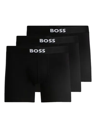 Hugo Boss Boss Underwear 3 Pack Long Boxer Briefs In Black