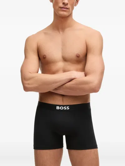 Hugo Boss Boss Underwear 3 Pack Long Boxer Briefs In Black