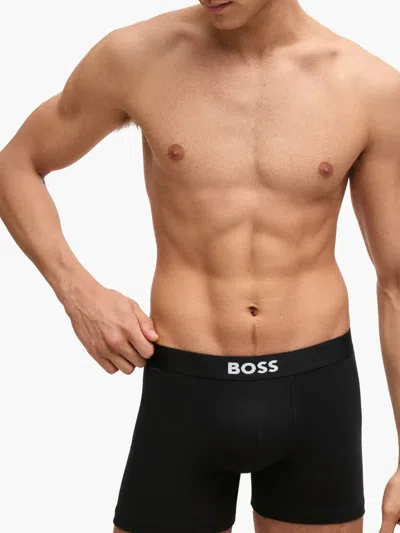 Hugo Boss Boss Underwear 3 Pack Long Boxer Briefs In Black